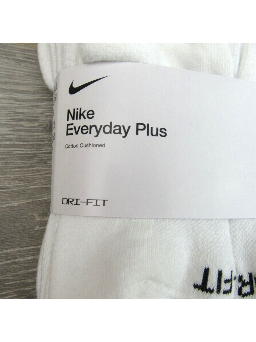Nike Everyday Plus Dri-Fit Crew Socks White 6 Pack Womens 6-10 / Youth 5Y-7Y NEW - Picture 4 of 9